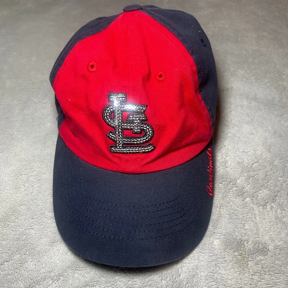 St Louis Cardinals Hat Womens Navy Red Fan Favorite MLB Sequined Logo Adjustable